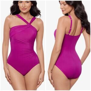 Miraclesuit NWOT Rock Solid Europa Underwire One Piece Swimsuit Pink Size 10